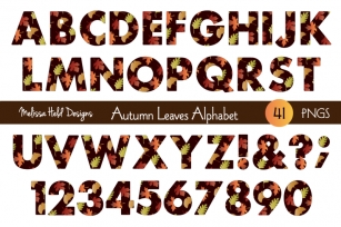 Autumn Leaves Digital Alphabet Font Download