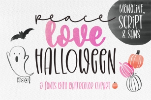 Peace Love Halloween- The 3 handwritten s Font Download