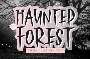 HAUNTED FOREST Creepy Halloween Font Font Download
