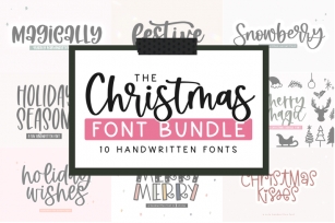 Christmas Font Bundle | 10 Fonts for Crafters Font Download