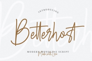 Betterhost - Modern Monoline Script Font Font Download