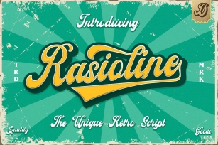 Rasioline retro script font Font Download
