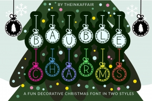 Bauble Charms, a Christmas ornament in two styles Font Download