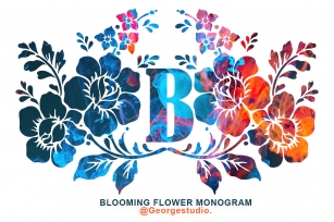 Blooming Flower Monogram Font Download