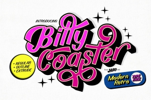 Billy Coaster Modern Retro Typeface Font Download
