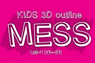 Kids 3D Outline Mess Font Download