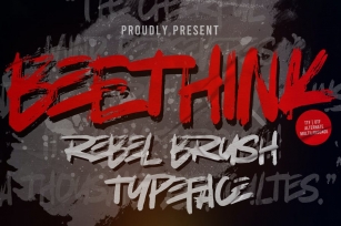 Bee Think - Rough Brush Typeface Font Download