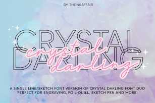 Crystal Darling, a single line sans and script duo Font Download