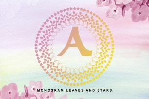 Monogram Leaves and Stars Font Download