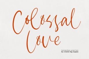 Colossal Love Handwriting Font Download