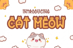 Cat Meow - Cute Display Font Font Download