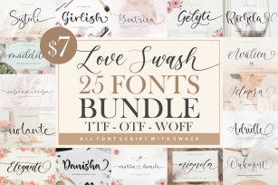 Love Swash 25 s Bundle Font Download