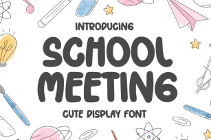 School Meeting - Cute Handwritten Display Font Font Download