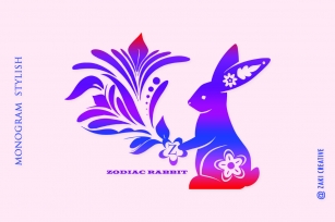 Zodiac Rabbit Monogram Font Download