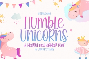Humble Unicorns Font (Craft Fonts, Cricut Fonts, SVG Fonts) Font Download