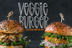 Veggie Burger - An Inline Font Font Download