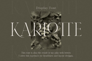 Karlotte - Elegant Serif Font Font Download