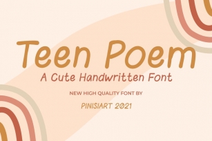 Teen Poem - Cute handwritten font Font Download