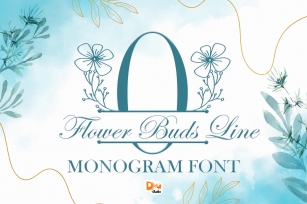 Flower Buds Line Monogram Font Download