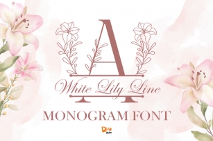 White Lily Line Monogram Font Download