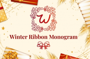 Winter Ribbon Monogram Font Download