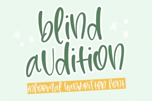 Blind Audition- An informal handwritten font Font Download