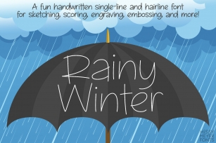 Rainy Winter: a cute handwritten single-line hairline ! Font Download