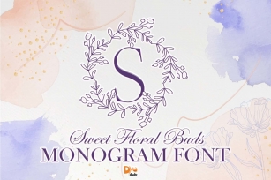Sweet Floral Buds Monogram Font Download