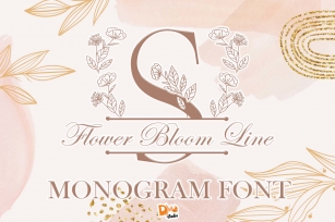 Flower Bloom Line Monogram Font Download