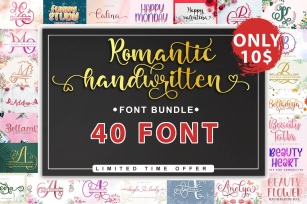 40 Romantic bundle Font Download