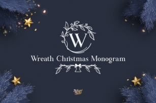 Wreath Christmas Monogram - a lovely and charming font, Font Download