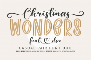 Christmas Wonders- A casual pair duo Font Download