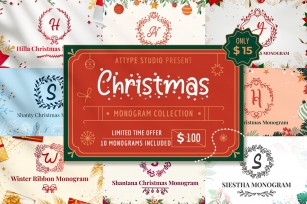 Christmas Monogram Bundle Font Download