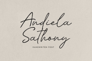 Andiela Sathony Signature Font Font Download