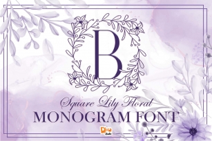 Square Lily Floral Monogram Font Download