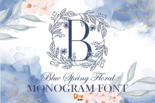 Blue Spring Floral Monogram Font Download