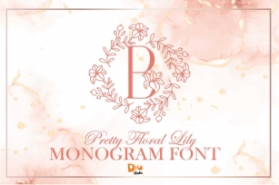 Pretty Floral Lily Monogram Font Download