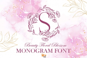 Beauty Floral Blossom Monogram Font Download