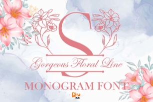 Gorgeous Floral Line Monogram Font Download
