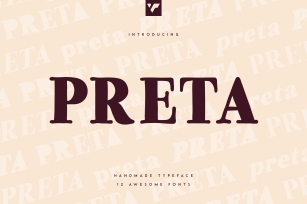 Preta Handwritten Typeface, 12 fonts Font Download
