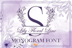 Lily Floral Line Monogram Font Download