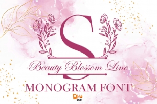 Beauty Blossom Line Monogram Font Download