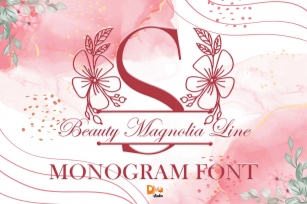 Beauty Magnolia Line Monogram Font Download