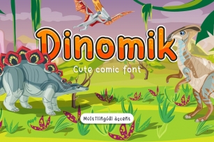 Dinomik - Cute Playful Cartoon Font Font Download