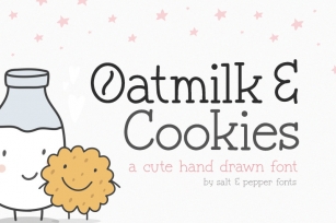 Oatmilk & Cookies Font (Kids Fonts, Cute Fonts, Hand Drawn Fonts) Font Download