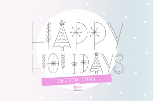 HAPPY HOLIDAYS Decorative Christmas Sketch Font Download