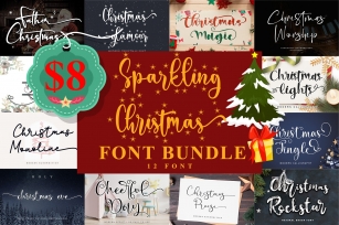 Sparkling Christmas Bundle Font Download