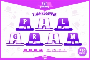Thanksgiving Pilgrim kids OTF TTF Procreate Font Download