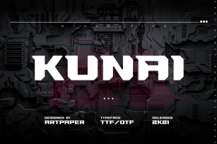 KUNAI Display. Futuristic Type Font Download
