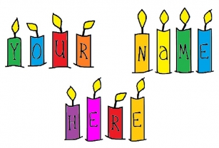 Happy Birthday Letter Candles Font Download